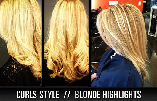 Curls with blonde highlights
