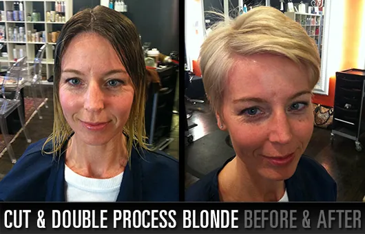Cut and double process blonde